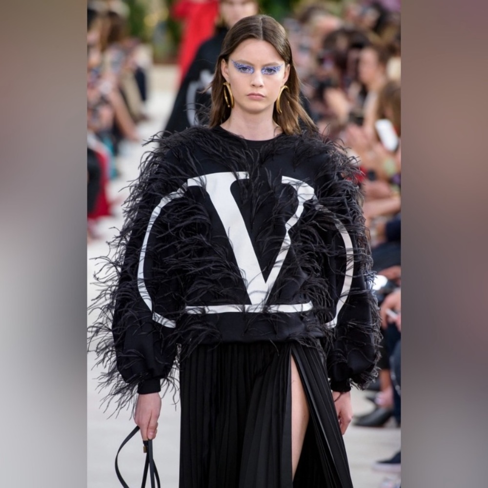 Valentino Garavani ostrich feather hoodie - Picture 1 of 10